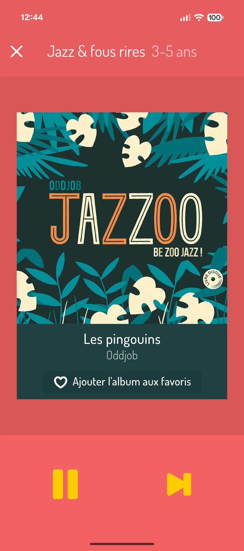 La radio « Jazz & fous rires » en cours d’écoute, sur l’album Jazzoo